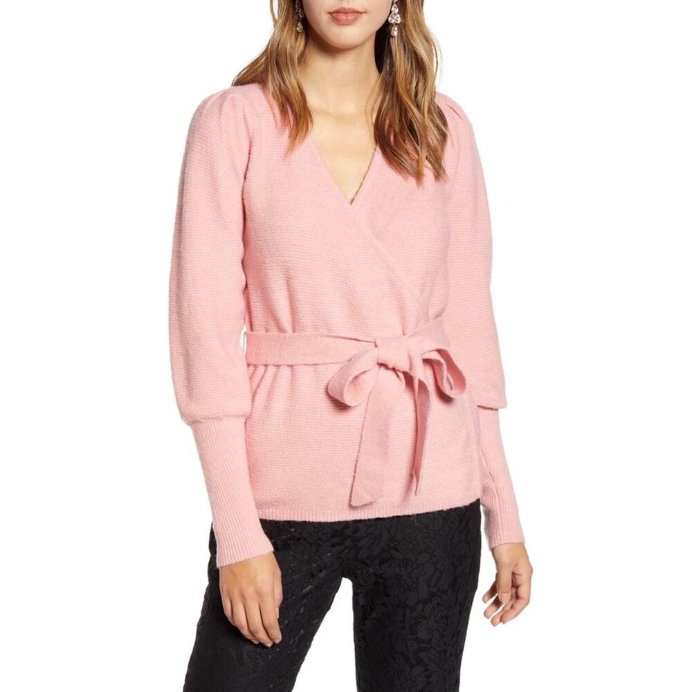 Rachel Parcell Puff Sleeve Wrap Cardigan